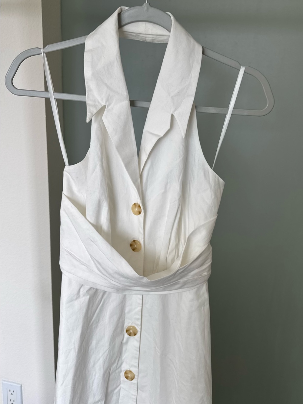NWT Hutch Alessia White Cotton Halter Midi Dress S - Picture 8 of 14